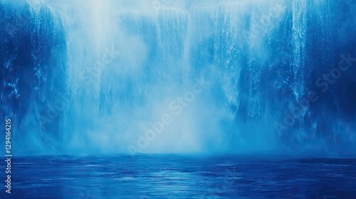 Powerful Waterfall in Blue Tones