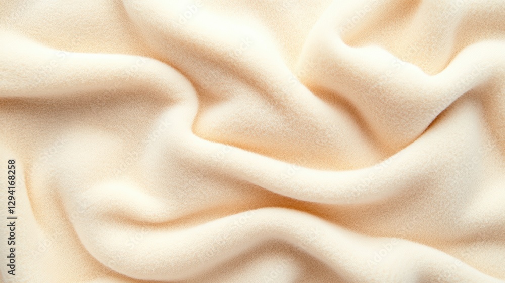 Soft, cream-colored fabric gently drapes and folds, showcasing its smooth texture, Ideal for textile design, fashion, home decor, or background imagery in presentations, Soft, cream-colored fabric gently drapes and folds, showcasing its smooth texture, Ideal for textile design, fashion, home decor, or background imagery in presentations,