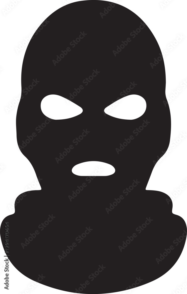 An illustration of a full-face mask to conceal the face An illustration of a full-face mask to conceal the face