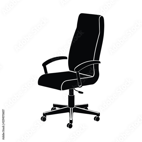 Stylish office chair silhouette with elegant high backrest design