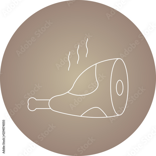 Smoked Ham icon single vector illustration