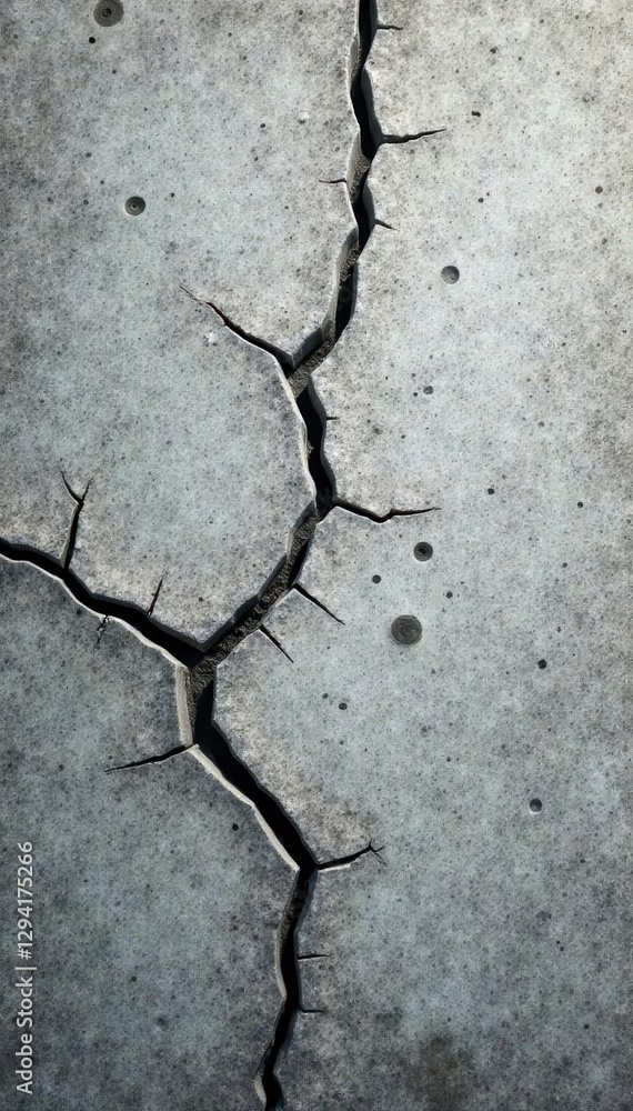 Obraz premium Abstract grey cracked concrete, weathered texture, grunge, city