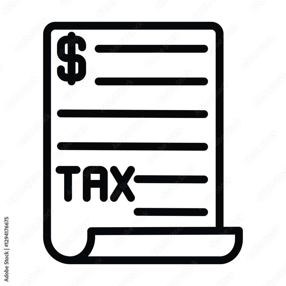 Tax line icon , vector, pixel perfect, illustrator file Tax line icon , vector, pixel perfect, illustrator file