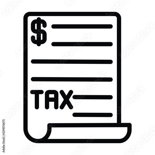 Tax  line icon , vector, pixel perfect, illustrator file 