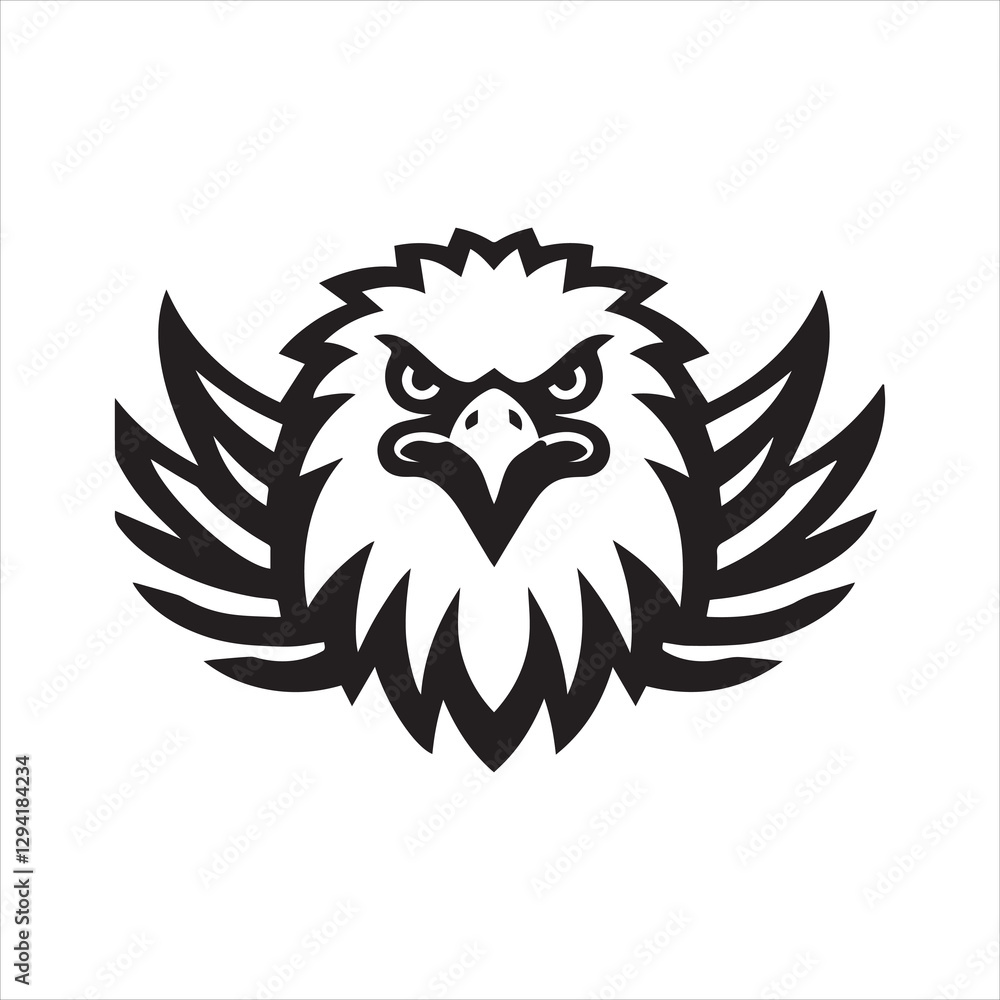 Obraz premium eagle head mascot logo silhouette vector 