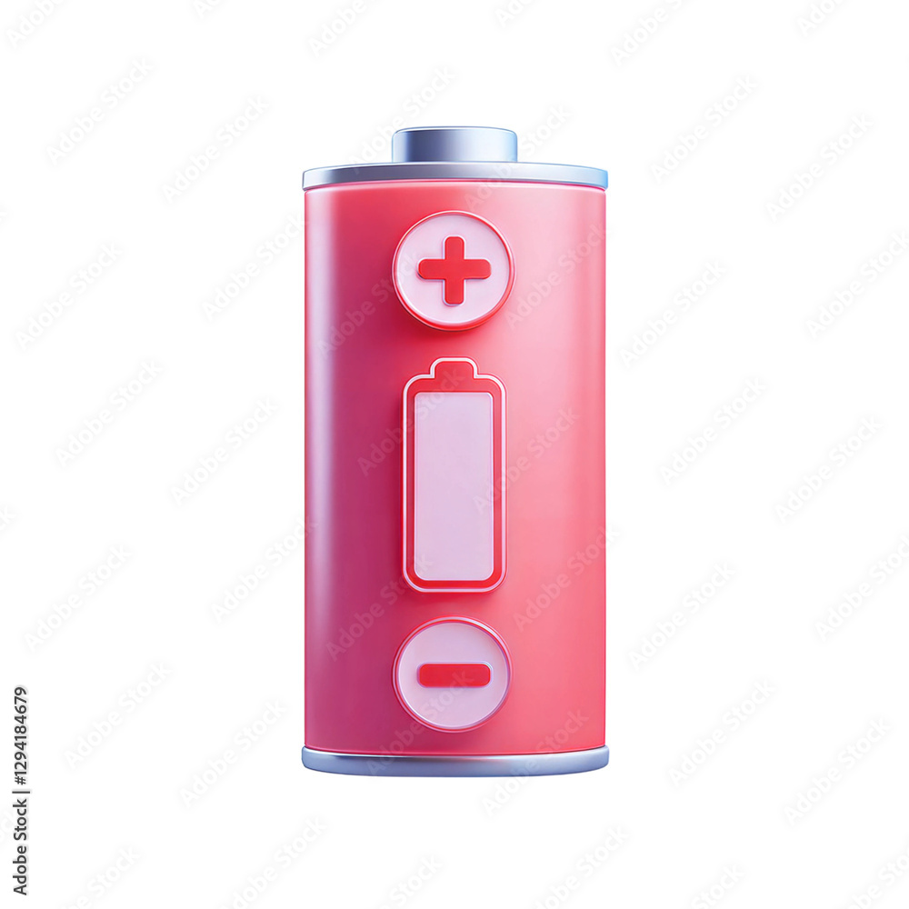 Obraz premium Battery pack depleting ui icon illustration technology environment solid, isolated on white or transparent background