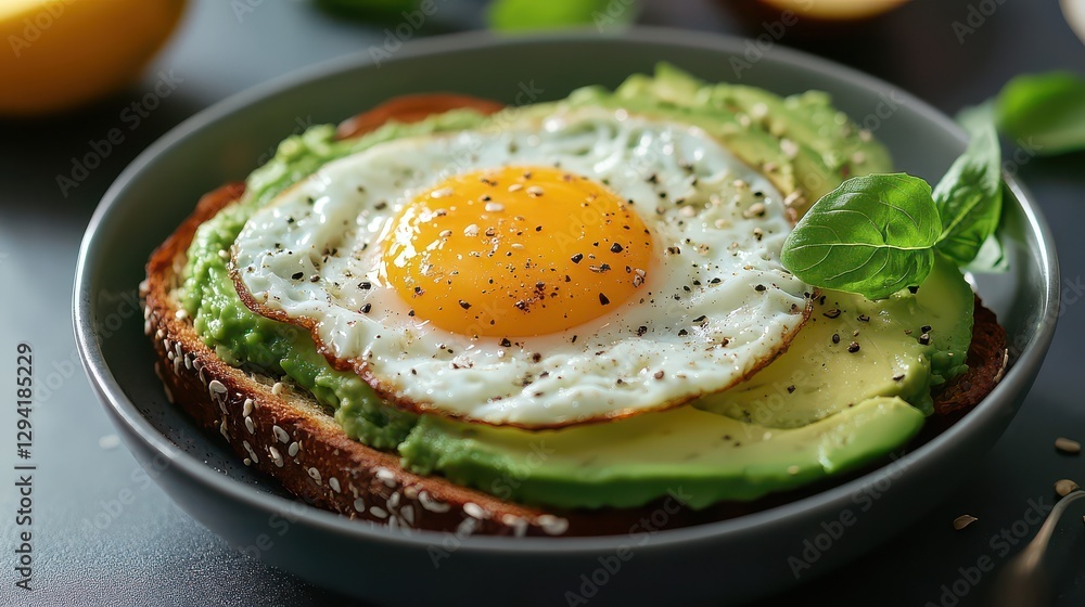 Healthy Brunch with Egg Avocado Toast and a Fruit Butterfly Healthy Brunch with Egg Avocado Toast and a Fruit Butterfly