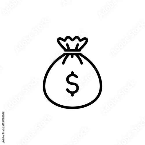 Money bag with dollar icon. Money bag icon. Income growth. Business and finance. Dollar sign. Cash icon. Money icon. Cash back. Investment. Cartoon money bag. Bag of coins. Financial savings. Payment