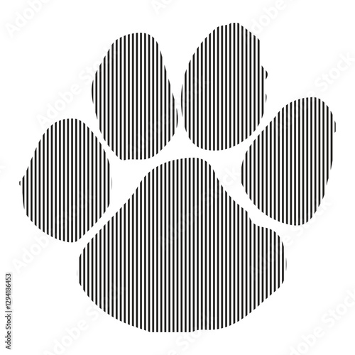 Line art Tiger Paw on a white background
