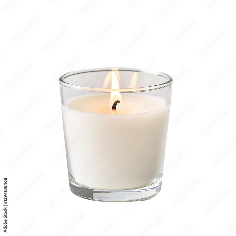 A colorfull singal Candles on White Background generative ai