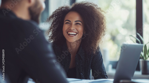Woman a strong leader in the corporate world, inspires her team to work together, ensuring the happiness of every employee in the group. business, people, work, team, happy, employee, woman, group