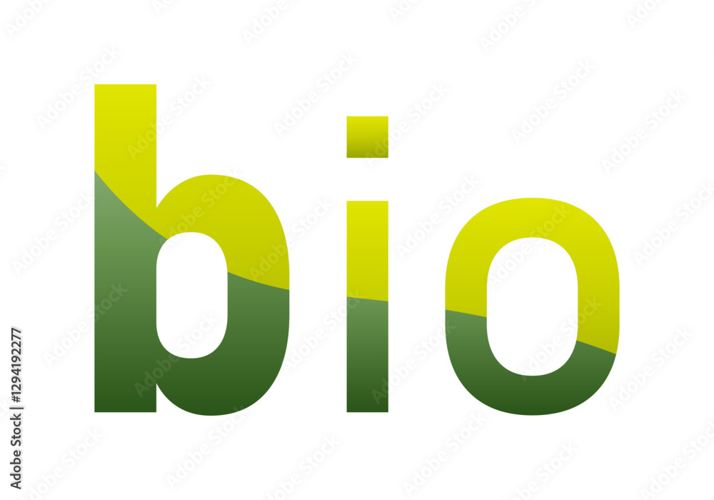 Palabra bio duotono de color verde claro y oscuro Palabra bio duotono de color verde claro y oscuro