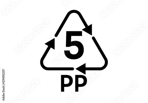 Icono negro indicando material hecho polipropileno