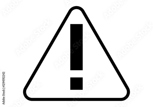 Icono negro de señal de advertencia  o atención con exclamación 