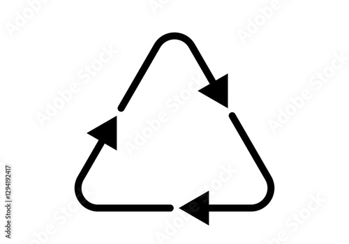 Icono negro de triángulo hecho de flechas retroalimentándose 