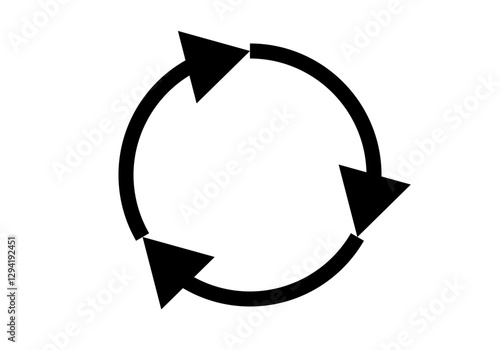 Icono negro de flechas negras en retroalimentación y en círculo