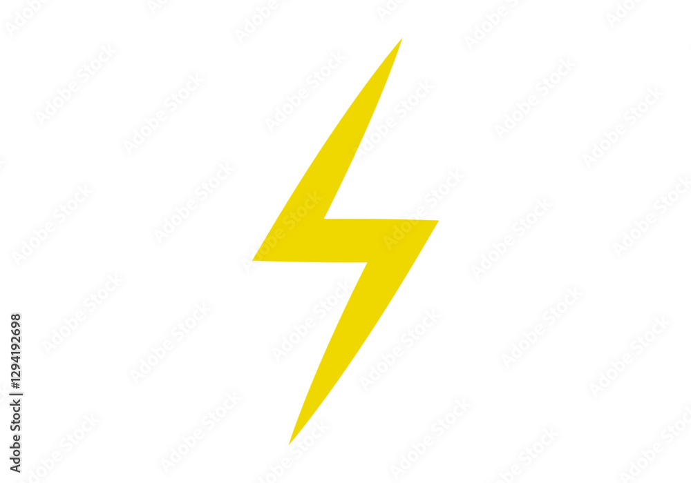 Rayo o relámpago amarillo en fondo blanco Rayo o relámpago amarillo en fondo blanco