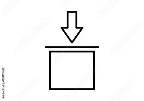 Icono negro de flecha indicando que se puede colocar cajas o mercancías encima de otras cajas o mercancías