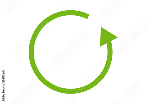 Icono verde de flecha en circulo de reciclaje 