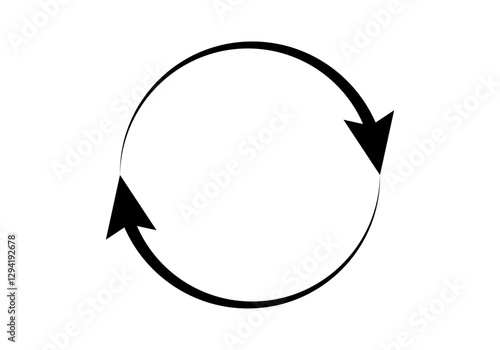 Icono negro de dos flechas en círculo de retroalimentación
