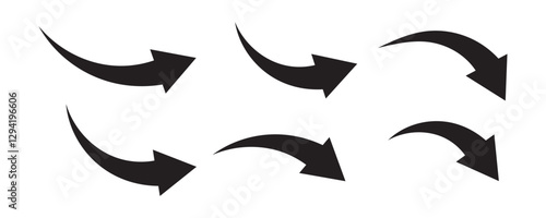 black arrow icon on white background. curved arrow sign vector for your web site design, logo, app, UI. arrow indicated the direction symbol.