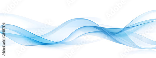 Abstract blue vector background with wavy lines on a white background
