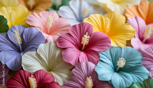 Wallpaper Mural Hibiscus Flowers Collection: Vibrant hibiscus flowers in various colors, ideal for creative displays. Torontodigital.ca