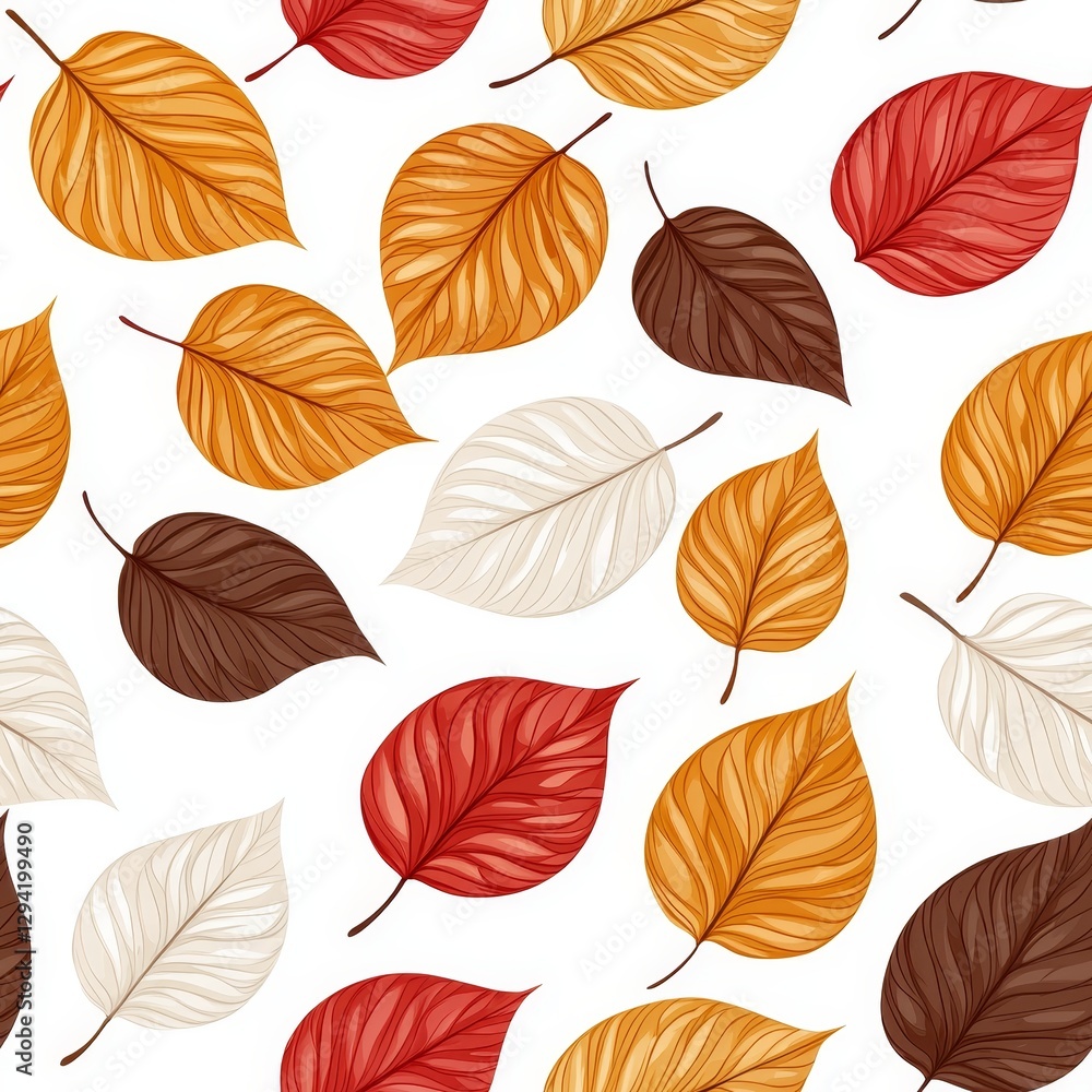 Seamless pattern of autumn leaves nature wallpaper background design aesthetic environment close-up view Seamless pattern of autumn leaves nature wallpaper background design aesthetic environment close-up view