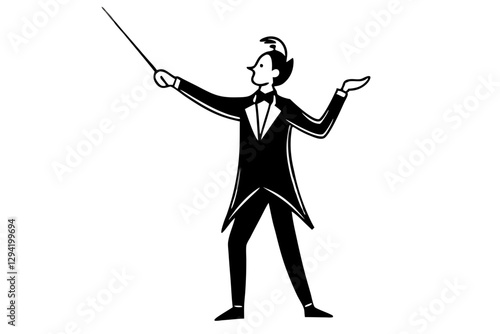 Music Conductor silhouette vector illustration