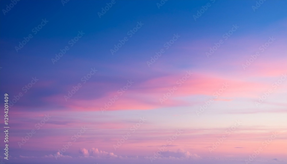 Obraz premium vivid pastel sky with soft cloudscape and gentle sunrise gradient over lavender horizon