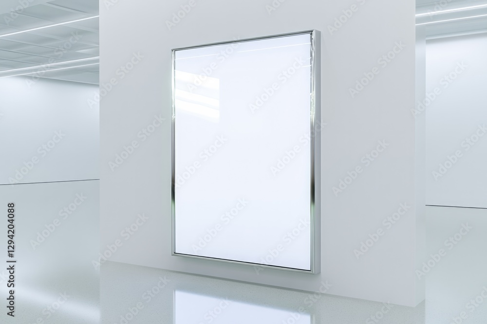 Minimalist design showcases empty frame in spacious, bright envi Minimalist design showcases empty frame in spacious, bright envi