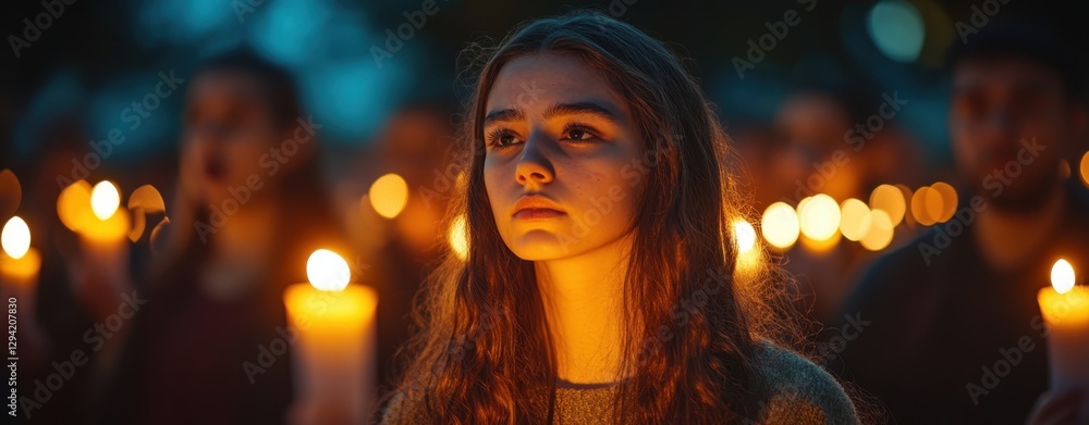 A solemn gathering with candles, capturing reflection and unity in the face of a shared cause. A solemn gathering with candles, capturing reflection and unity in the face of a shared cause.
