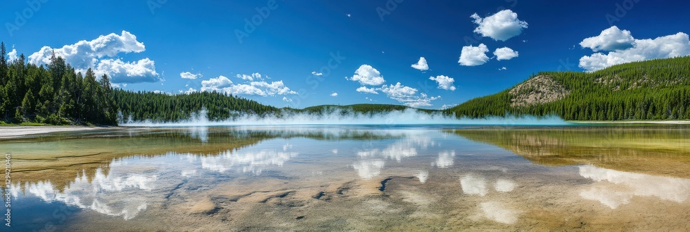 Fototapeta premium Grand Prismatic Spring in Yellowstone National Park. Natural Emerald Spring in Wyoming