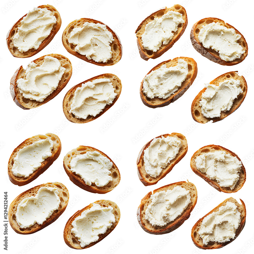 Toasted Bread Slices with Creamy White Spread Arrangement Toasted Bread Slices with Creamy White Spread Arrangement