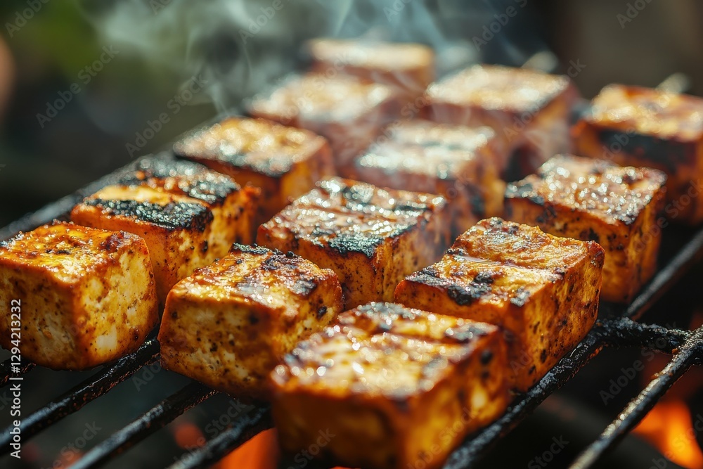 Grilled Tofu - Close-up of Healthy Barbecue Grilled Tofu for Food Epicure Grilled Tofu - Close-up of Healthy Barbecue Grilled Tofu for Food Epicure