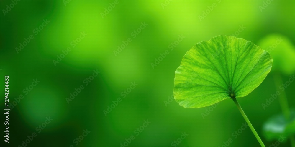 Serene Green Leaf in a Lush Natural Setting, a Symbol of Tranquility and Growth Serene Green Leaf in a Lush Natural Setting, a Symbol of Tranquility and Growth