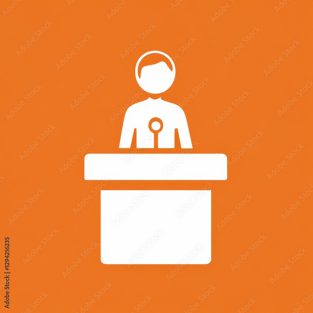 Speaker at podium, public speaking, conference, presentation Speaker at podium, public speaking, conference, presentation