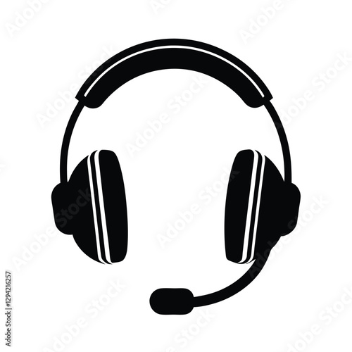 Sleek professional headset silhouette featuring advanced boom mic for crystal clear communication