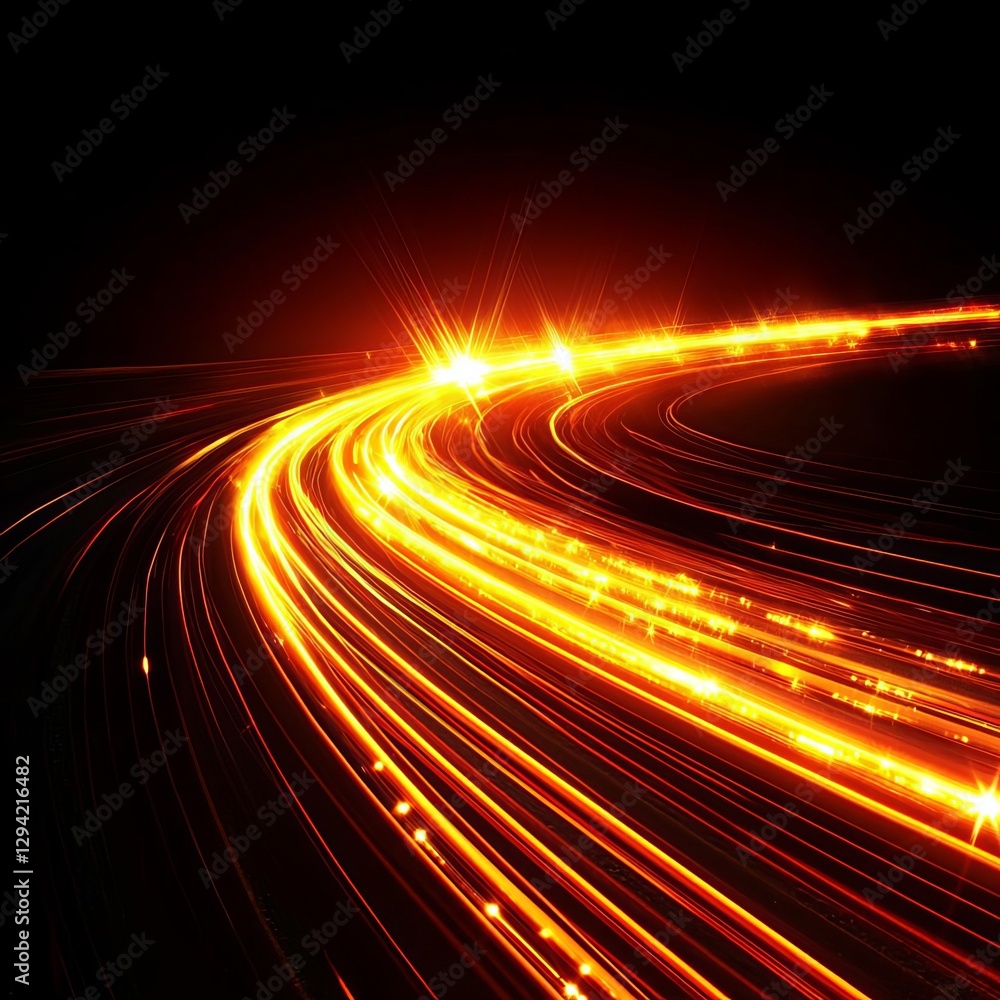 The wave of light with sparkling lines. , isolated on white background, , copy space for text, The wave of light with sparkling lines. , isolated on white background, , copy space for text,
