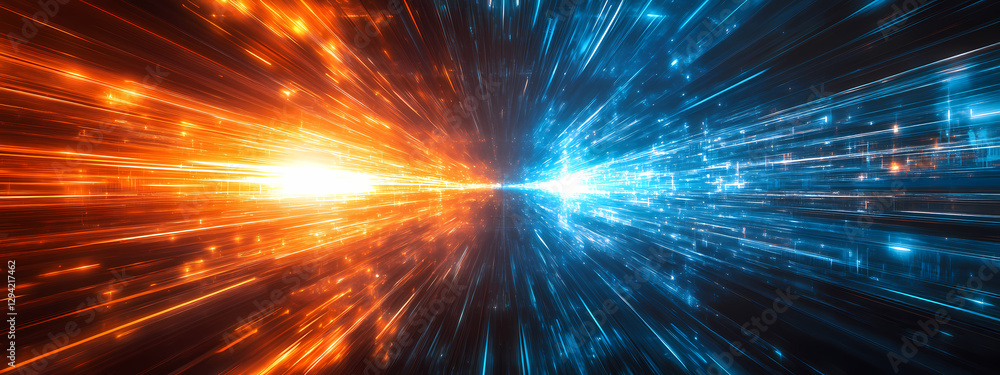 Fototapeta premium Abstract Energy Convergence with Radiant Glow