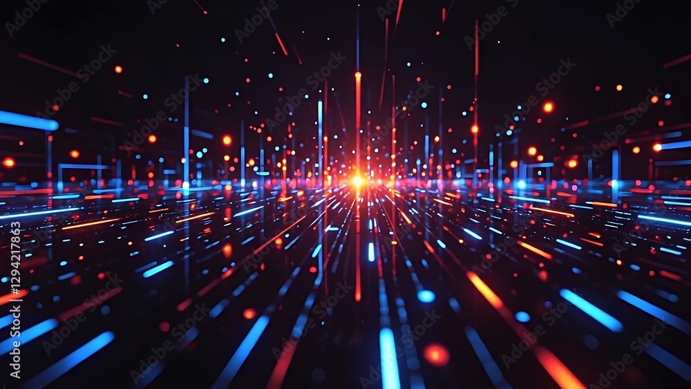 Obraz premium Abstract Digital Stream: Data Flow Visualization