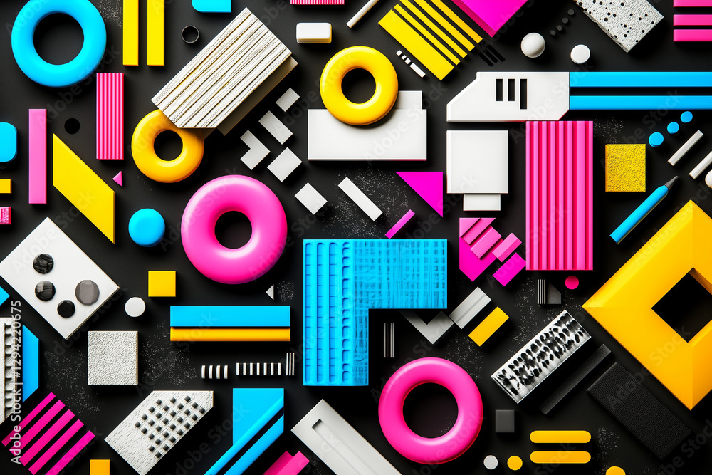 Vibrant Geometric Abstract Composition Vibrant Geometric Abstract Composition