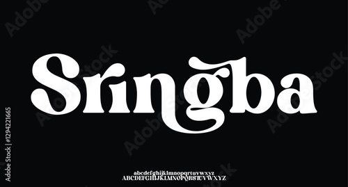 Sringba, premium luxury elegant alphabet letters and numbers. Vintage wedding typography classic serif font decorative vintage retro. creative vector illustration