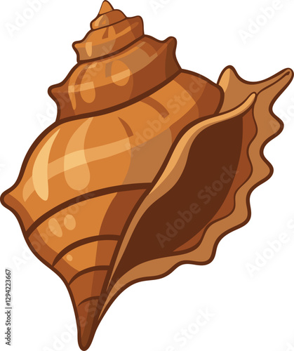 Beautiful Conch shell top vie vector art illustration