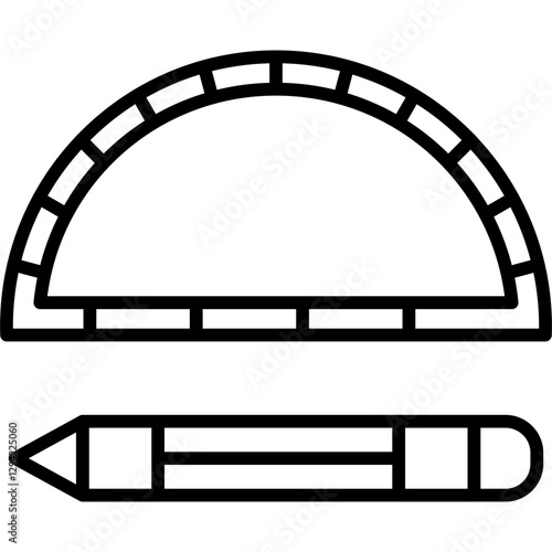 Protractor Icon Vector Element
