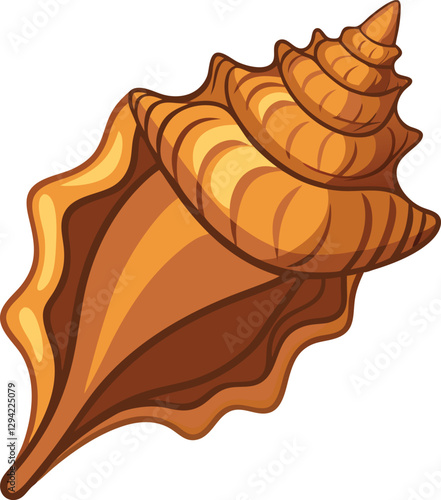 Beautiful Conch shell top vie vector art illustration