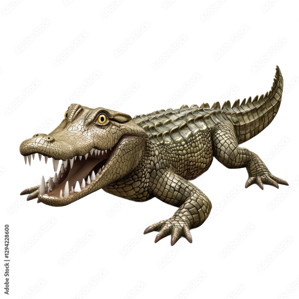 3D vector icon of Mugger crocodile isolated on transparency background 3D vector icon of Mugger crocodile isolated on transparency background