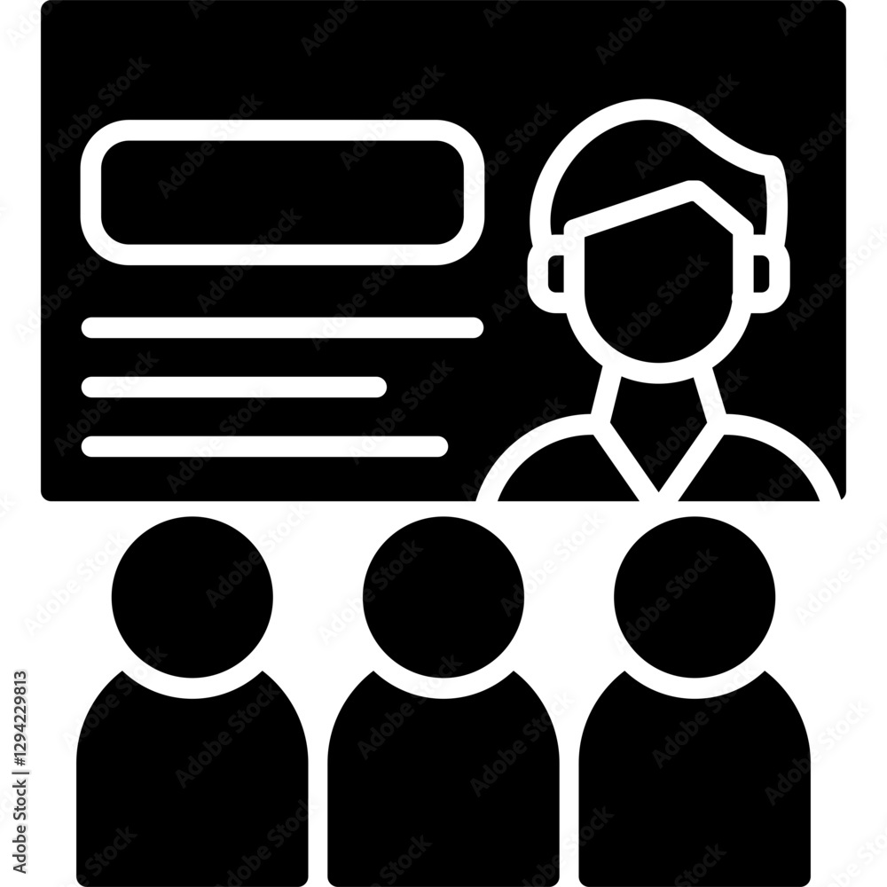 Video Conference Icon Vector Element