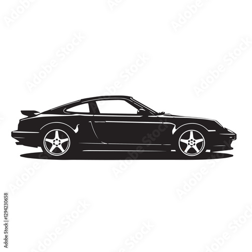 Transport super car logo silhouette minimalist vector design creative illustration.