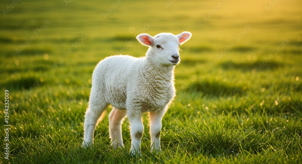 Easter Lamb in a Spring Meadow – Symbol of Purity and Renewal Easter Lamb in a Spring Meadow – Symbol of Purity and Renewal